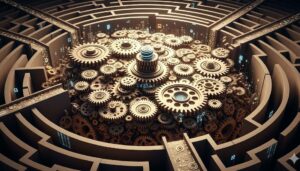 Illustration corporate d’une IA analysant l’algorithme Google pour améliorer le référencement naturel